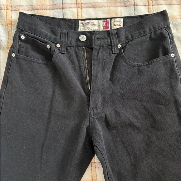 Men's Black Straight Jeans - Picture 2 of 6